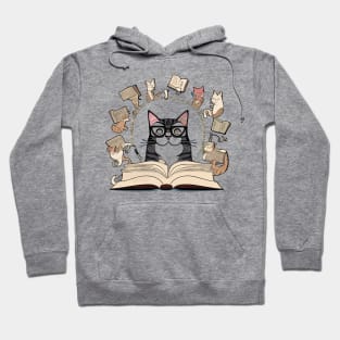 Cat reading Hoodie